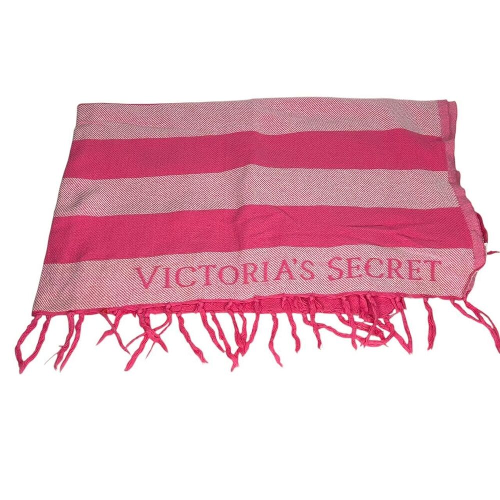 Pink Victoria's Secret woven beach towel blanket